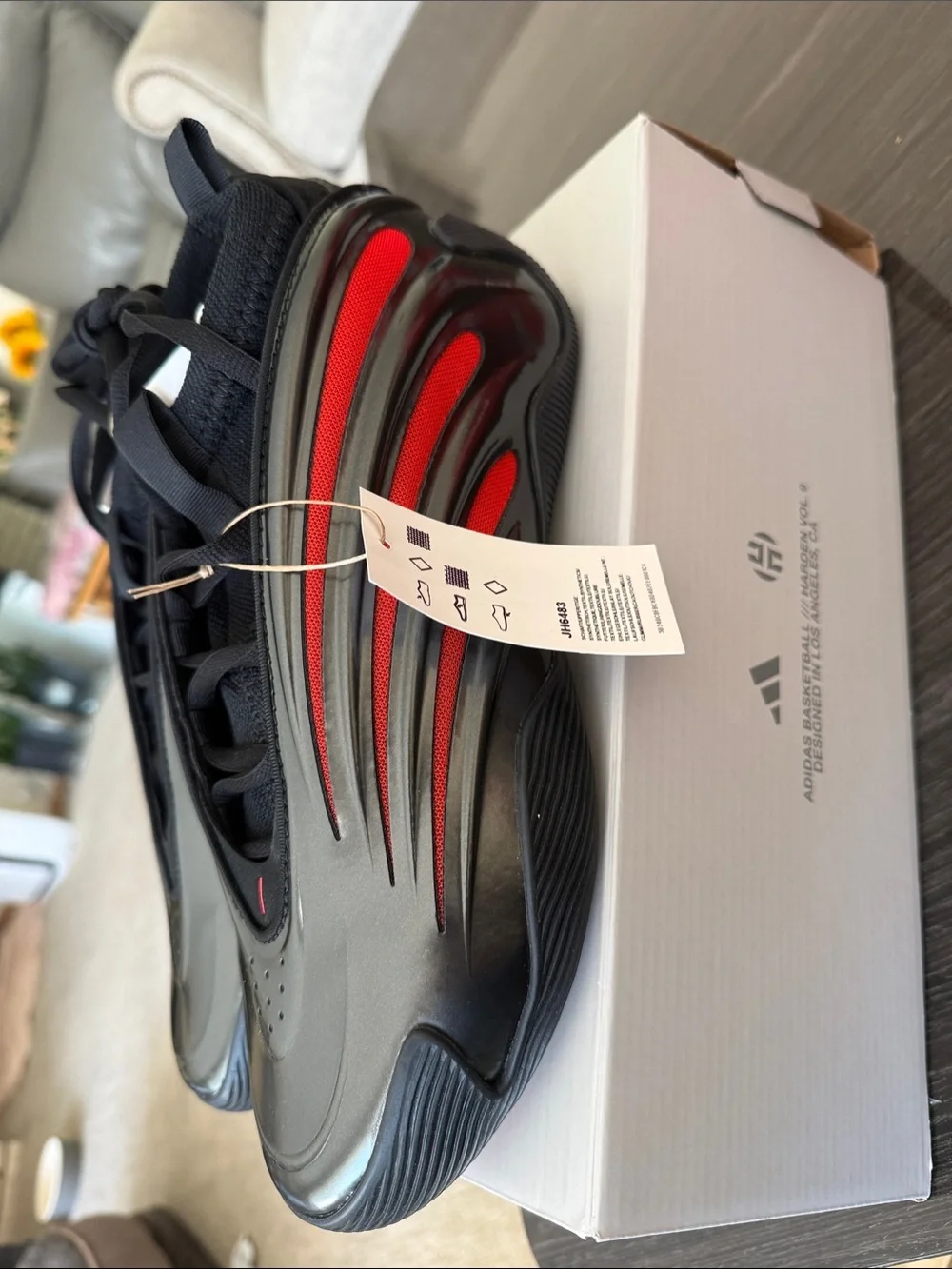 adidas Men’s Black & Red Low-Top Athletic Sneakers